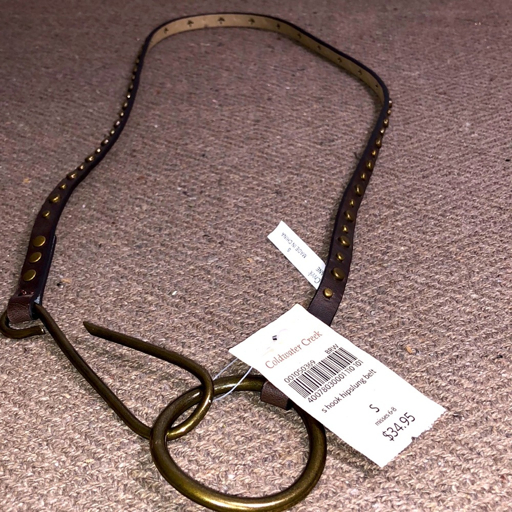 NWT Coldwater Creek Hook and Loop Studded Belt